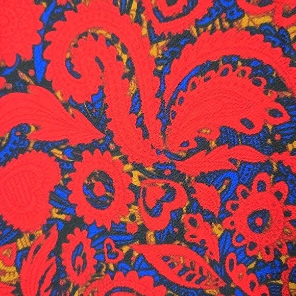 LuLaRoe NEW Carly Jacquard Dress XS (2/4) Red Paisley Heart Midi Pocket High Low - Picture 10 of 10